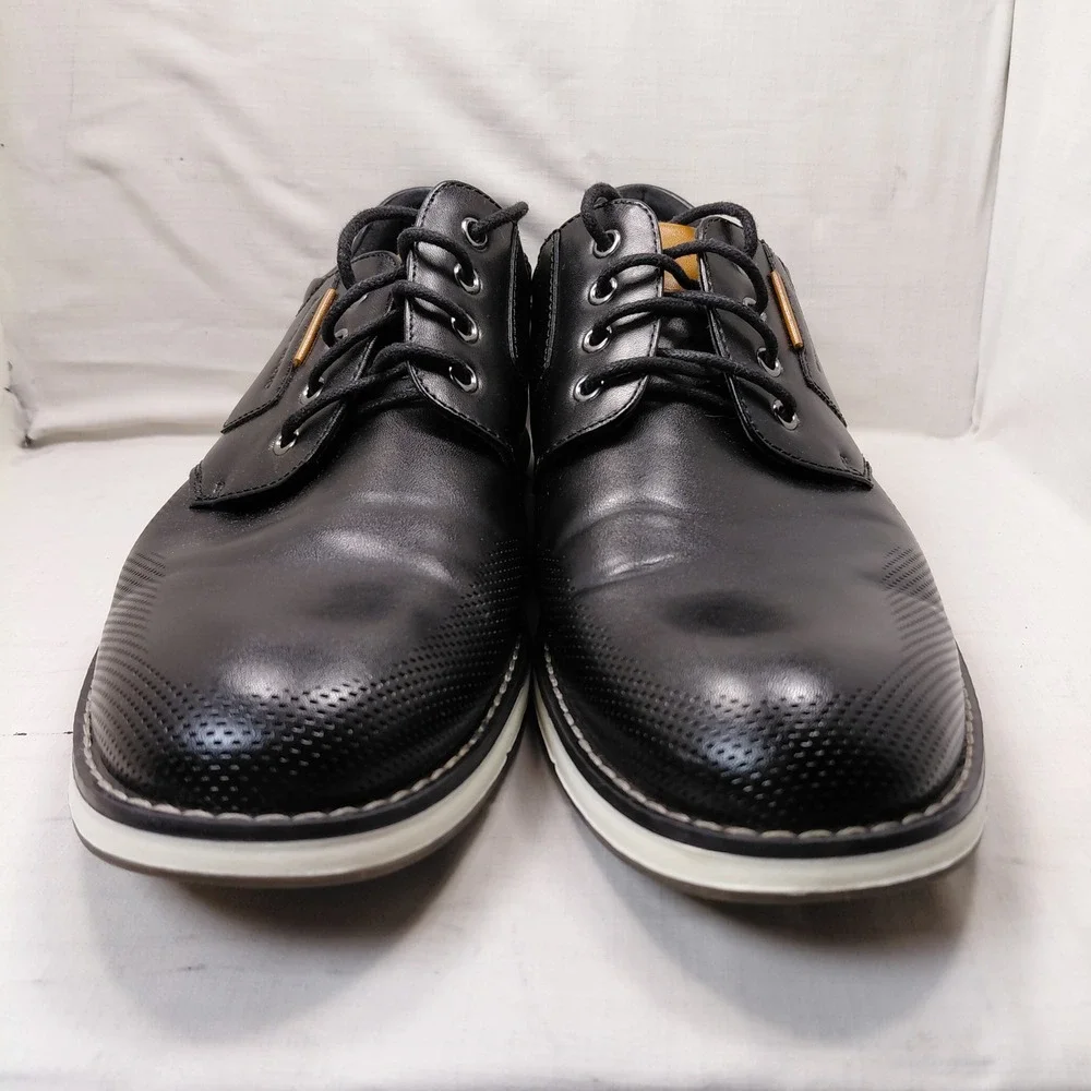 Bruno Marc SBOX2336M Mens Black Perforated Oxford Dress Shoes Size 10 US 43.5 EU